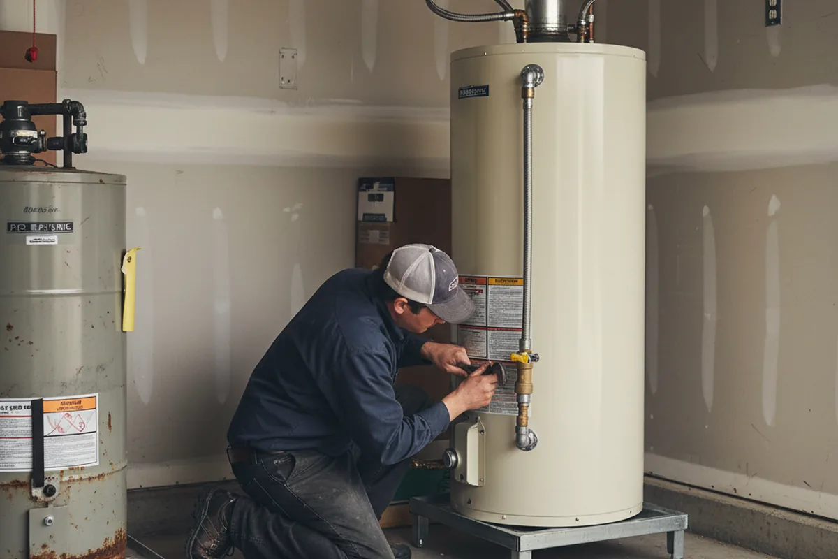 Water heater and shutoff valve replacement in North East