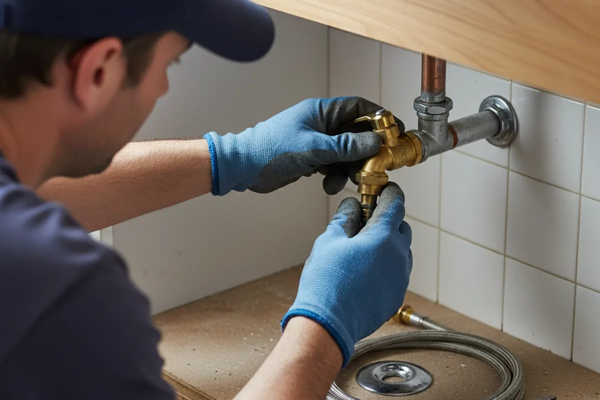 Shutoff valve and fitting work during Emergency Plumbing in North East